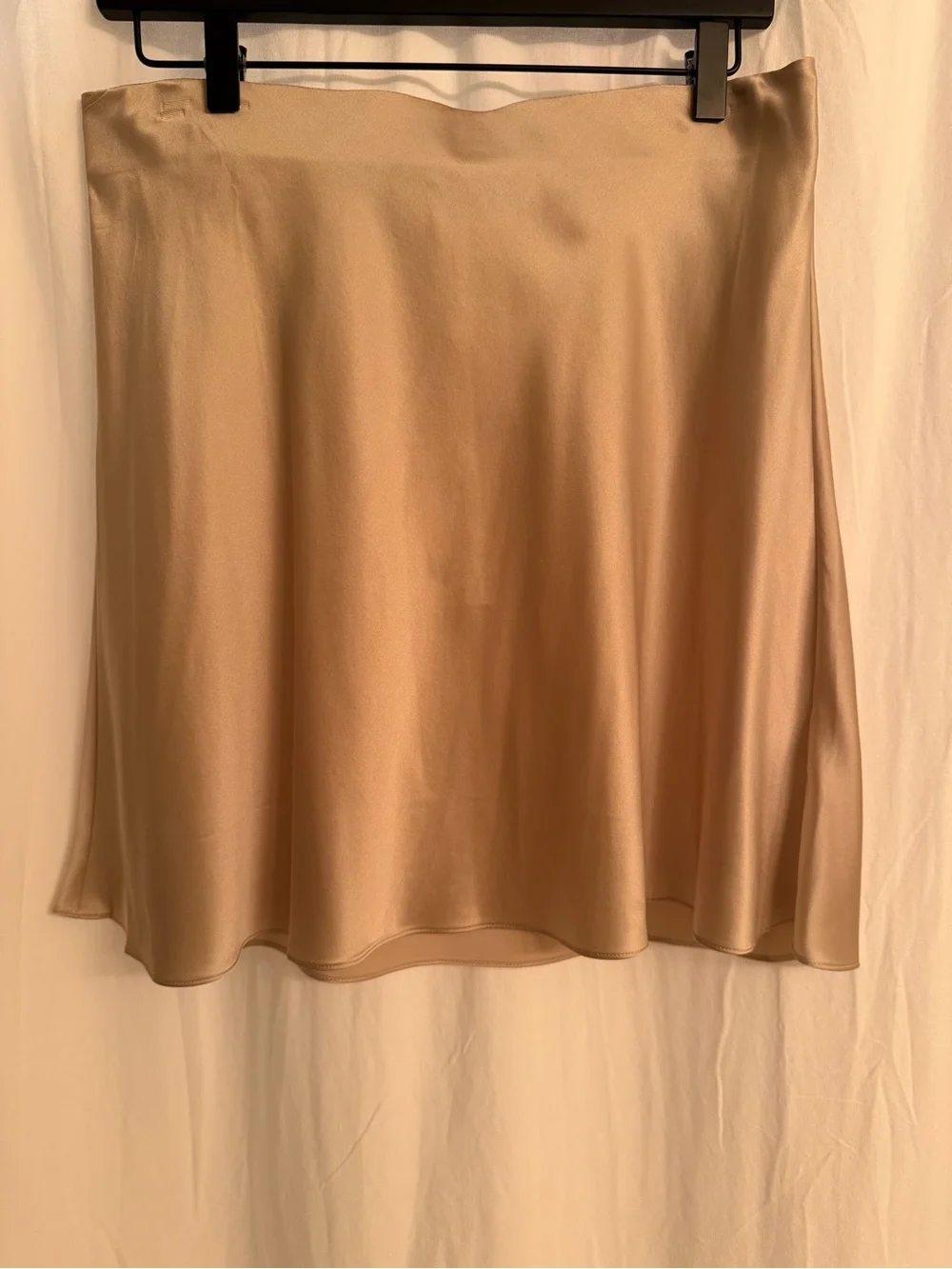 Quince Satin A-Line Skirt in Champagne Gold - Picture 1 of 3